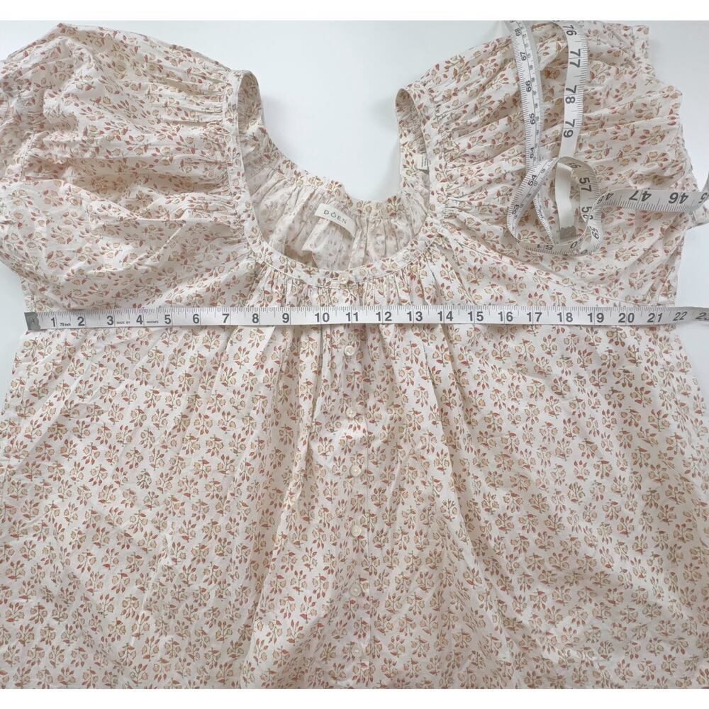 DOEN Joyce Short Sleeve Blouse in Spring Elderberry Floral Print Size Medium - Picture 9 of 10